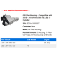 thumbnail image 2 of Filter Housing - Compatible with 2012 - 2016 Volvo S60 T5 2.5L 5-Cylinder 2013 2014 2015, 2 of 4