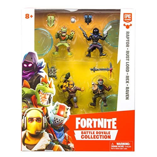 Fortnite Battle Royale Collection Squad Pack Raptor Rust Lord Rex Raven Mini Action Figures Walmart Com Walmart Com - fortnite battle royale game box canvas wall art print picture roblox
