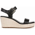 thumbnail image 2 of Naturalizer Womens Stella Open Toe Wedge Sandal Black Leather 9M, 2 of 5