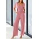 thumbnail image 4 of Mono Enterizo PRETTYGARDEN Mujer Cuello Cuadrado Pierna Ancha Rosa Polvoriento XS, 4 of 8