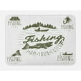 thumbnail image 1 of Fishing Theme Bath Mat, Symbol of Angling Club I am Your Catch with Fish Trees and Boat Images, Plush Bathroom Decor Mat with Non Slip Backing, 29.5" X 17.5", Army Green White, by Ambesonne, 1 of 2