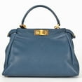 thumbnail image 4 of Pre-Owned FENDI Peekaboo Regular Handbag Leather 8BN226 Blue Beads (Good), 4 of 11