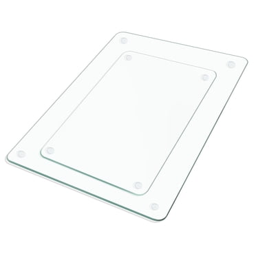 12x8 Inch Clear Tempered Glass Cutting Board, Small Kitchen Counter ...