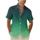 thumbnail image 1 of Camisas de Manga Corta de Botón para Hombre, Blusa de Moda Casual de Impresión de Gradiente de Cuello de Vuelta Hecha de 95% Poliéster 5% Spandex para el Verano, Camisas de Verano para Hombre, 1 of 5