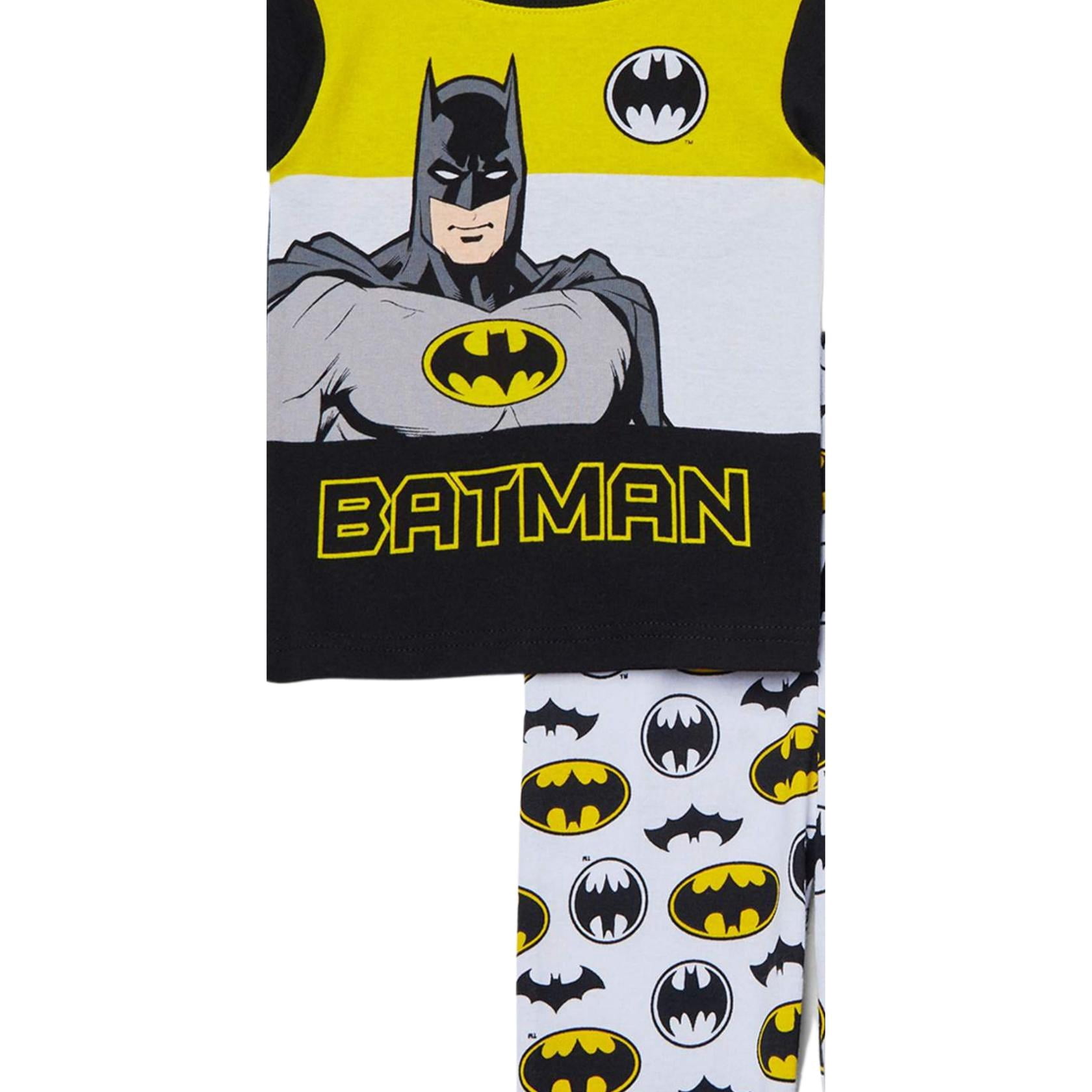 DC Comics Toddler Boys Black & Yellow Batman Pajamas Sleep Set 3T