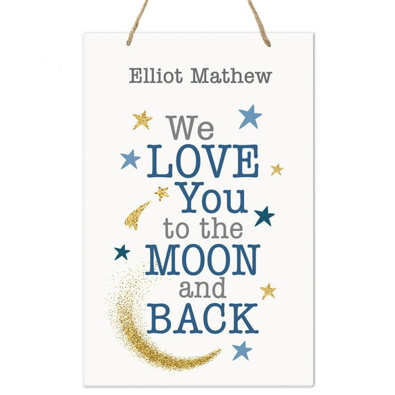 LifeSong Milestones Personalized Wall Decor For Nursery Boys Bedroom Rope Hanging Wall Art Decoration