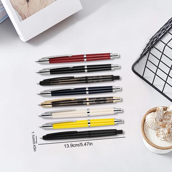 Fountain Pen Retractable Fine Nib with Ink Converter Smooth Writing Lightweight
