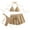 #3 shorts_Khaki, variant on Women's 3 Piece Y2K Bikini Set, Frill Trim Halter Tie Backless with Shorts & Thong Beach Swimwear,Beige,S