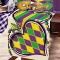 thumbnail image 5 of Mardi Gras Love Hearts Table Runner, Glitter Diamond Stripes New Orleans Carnival Kitchen Dining Table Decoration, Fleur De Lis Beads Burlap Indoor Outdoor Home Decor Party Supply 13.8 x 71 Inches, 5 of 6