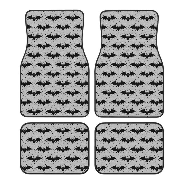 Lsque Tapis de Sol Imprimé Chauve-Souris 4 Pcs, Doublures en Caoutchouc Résistantes, Design Antidérapant, Protection Automobile Toutes Saisons, Véhicules, Voitures, Camions et SUV
