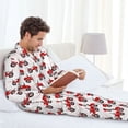 thumbnail image 6 of Hirioo Red Wheeled Tractors for Men's Pajama Sets 2 Piece Pjs Men's Long-Sleeved Pajama Set Button Down Sleepwear,S-XXL-Large, 6 of 7