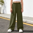 thumbnail image 2 of Krdevn Girls Crinkle Gauze Wide Leg Pants Elastic Waist Casual Summer Kids Solid Trousers,13-14 Years, 2 of 6