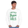 thumbnail image 3 of Date Vegan Girls Funny Vegetarian Gym Men's Crewneck Sweatshirt Brisco Brands L, 3 of 6