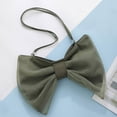 thumbnail image 3 of Fashion Bowknot Bag Canvas Shoulder Bag Girls Student Adjustable Purse Dark Green, 3 of 8