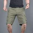 thumbnail image 4 of WRKEKC Cargo Shorts for Men, Summer Shorts for Men, Men Casual Comfy Solid Pocket Waist Drawstring Regular Short Pants XL, 4 of 4