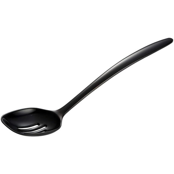 Hutzler 12-Inch Melamine Slotted Cooking Spoon - Black