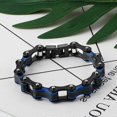thumbnail image 4 of Pulsera de acero inoxidable shaofei estilo motero punk rock cadena de eslabones 316L, 4 of 5