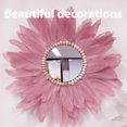 thumbnail image 3 of Espejo De Flores, Decoración De Pared De Flores De Estilo Nórdico, Espejo De Plumas De Macramé, Decoración Montada En La Pared Para Sala De Estar Y Dormitorio Vogacara HA026970-02, 3 of 6