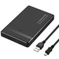 thumbnail image 1 of Graflsoa Compact 2.5" SATA HDD/SSD Enclosure with USB 2.0/3.0 & Type-C Support, Slim ABS Design in Black, 1 of 5
