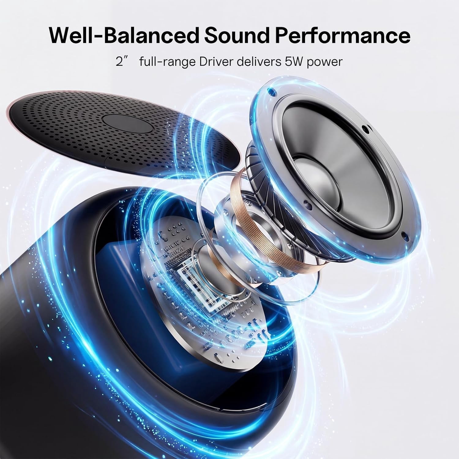 Portable Bluetooth Speaker,IPX5 Waterproof Wireless Speaker with Bluetooth 5.0,20H Playtime,Built-in Mic Mini Speaker for Outdoor/Party/Beach/Travel/Gifts Black