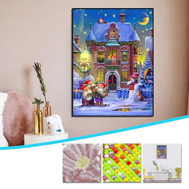Holiday Ornaments 5d Diy Snow Christmas Diamond Painting Kit Home Decoration Frameless N07959