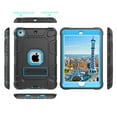 thumbnail image 3 of iPad mini Case, Dteck 3 in 1 Hybrid Heavy Duty Rugged Shockproof Anti-Scratch Protective Kickstand Case With PET Screen Protector For iPad mini 1 2 3 (not fit mini 4&5),Black/Blue, 3 of 7