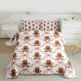 thumbnail image 2 of Manfei Gingerbread Man Queen Comforter Set for Teens, Merry Christmas Bedding Sets, Princess Cartoon Bowknot Reversible Bedding Comforter Set, Breathable Home Decor, 3 Pieces, 2 of 8
