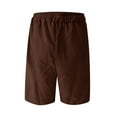 thumbnail image 4 of Lumtrix Men's Casual Corduroy Shorts 5 Inch Elastic Waist Drawstring Summer Beach Breathable Shorts Loose Fit With Pocket Brown L, 4 of 7