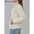 thumbnail image 4 of Chaquetas de lana rosa cálidas y esponjosas para mujer, prendas de vestir Vintage de invierno, abrigos de terciopelo informales, chaqueta gruesa y cálida para invierno, Tops blancos para mujer, 4 of 5