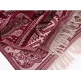thumbnail image 3 of STP Goods  Elephant Cotton Blanket & Bedspread w/ Fringe Bordeaux, 3 of 9