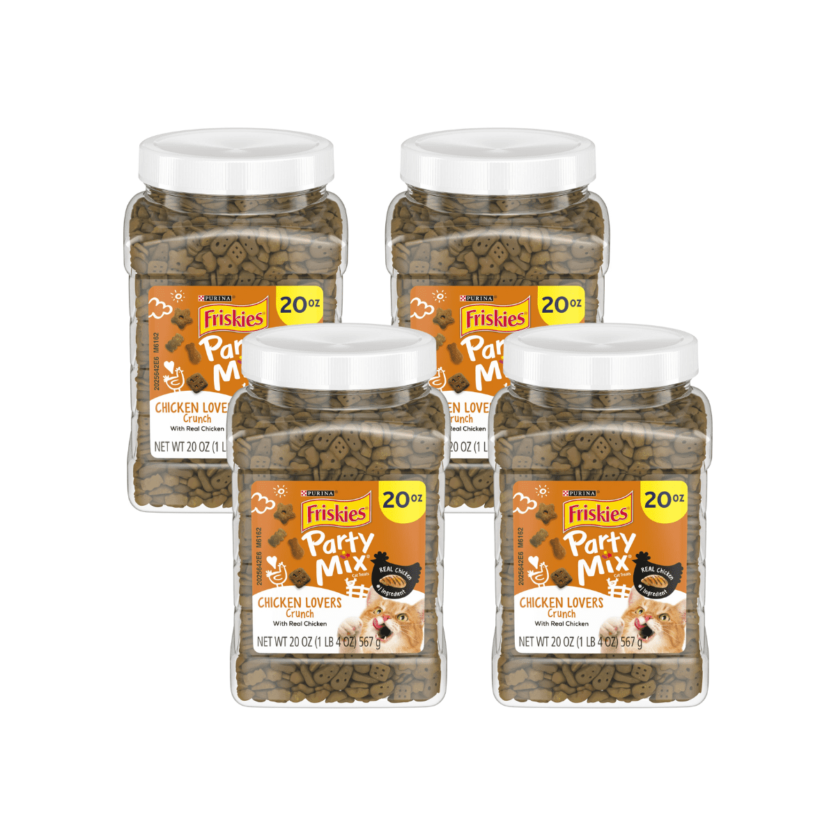 Purina Friskies Party Mix Cat Treats, Chicken Lovers Crunch, Made with