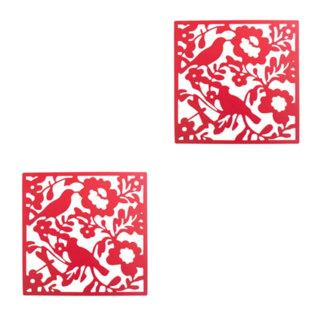 Youkk 4piece Hanging Divider Screens Modern For Room Separation Lightweight And Durable Easy To Assemble Multi-functional Red Bird Chart 2Set