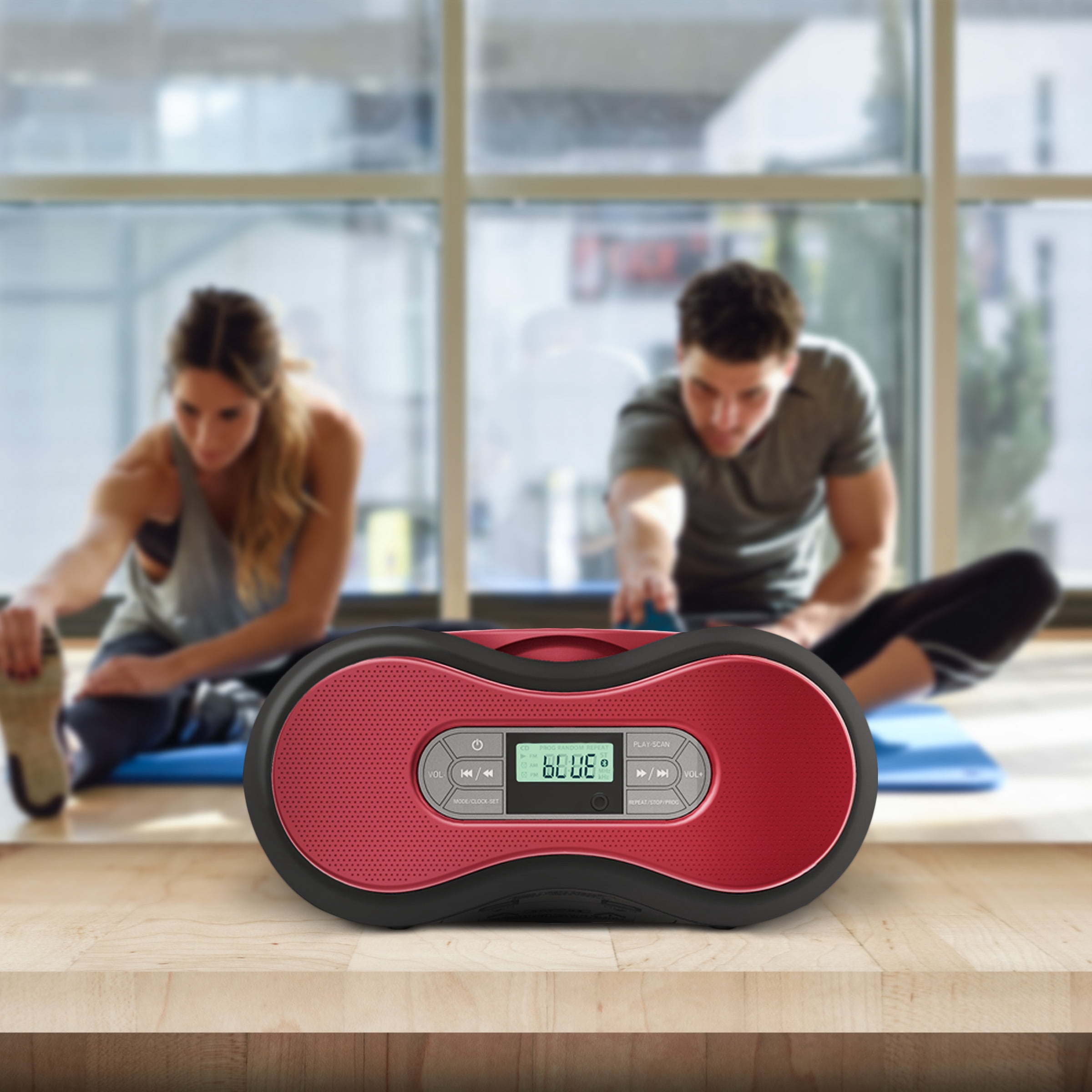 onn. Portable Bluetooth CD Boombox with Digital FM Radio