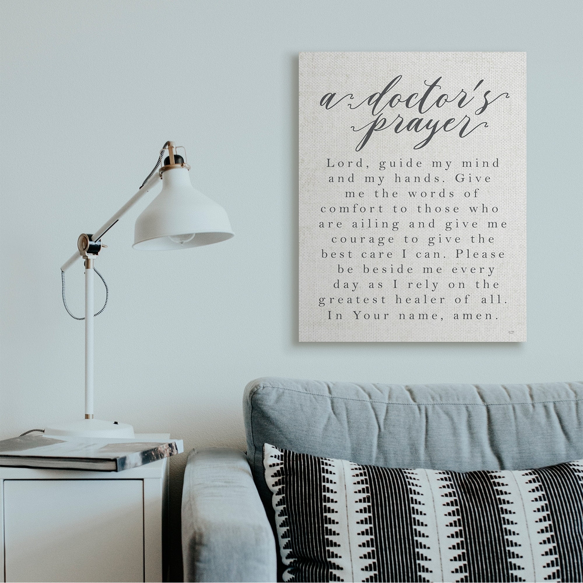 Stupell Industries A Doctor's Prayer Faith Based Office Motivation Canvas Wall Art by LUX + Me Designs