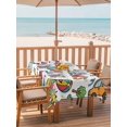 thumbnail image 2 of Outdoor Tablecloth with Umbrella Hole for Patio/Picnic/Party/Camping, Children's Day Waterproof Table Cloth Rectangle Table Cover Washable, Car Tree Stars Modern Abstract Art Cartoon (60"x 120"), 2 of 8