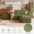 thumbnail image 2 of DILORA 108'' Boneless Cloud couches for Livingroom,Sectional L-Shape Couch With Ottoman,3 Seater Convertible Modular Soft sofa,Green, 2 of 9