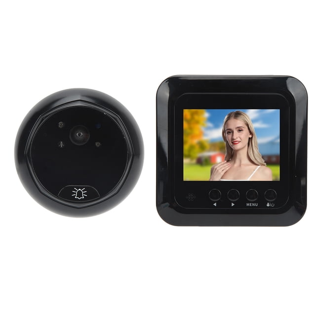 Digital Peephole Viewer, Video Door Phone System 2.4in Screen Selectable Ringtone Full Glass Lens FIFO Function For Home Hotel Office