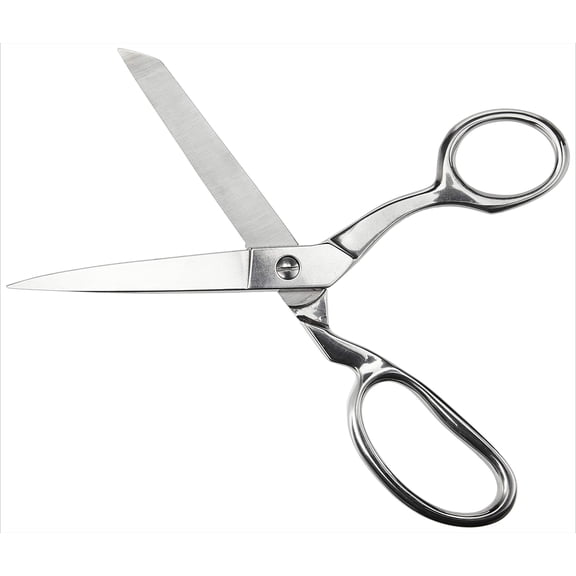 Forged Scissors - 8" Stainless Steel - Paper and Fabric Scissors for Office, Arts, and Crafts - Silver