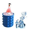 thumbnail image 4 of Bandeja de hielo con molde para cubitos de hielo, cubo de hielo de silicona grande, máquina de cubitos de hielo, circular, portátil (azul oscuro), 4 of 5