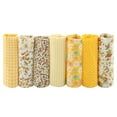 thumbnail image 3 of 7pcs 25*25cm Cotton Fabric DIY Assorted Squares Pre Cut Bedding Suite Quarters Bundle (Yellow), 3 of 14