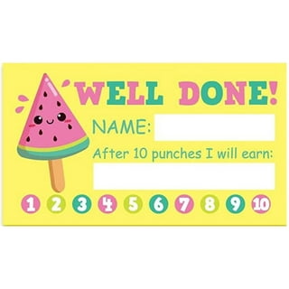 50Pcs Reward Punch Cards Motivational Innovative Design Supportive  Multi-purpose Fun Behavior Incentive Gift Cute Cartoo