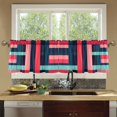 thumbnail image 4 of Yayeee Kitchen Curtains Set of 2 Light Filtering 57"x36" Over Sink Window Panels, Navy Blue Stripes, 4 of 7