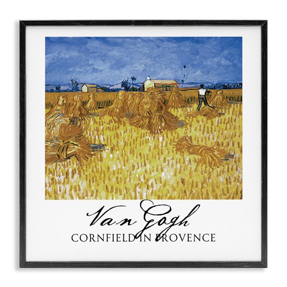 Stupell Industries Transitional Van Gogh Cornfield Provence Black Framed Giclee Art, 12 x 12, by Vintage Hustle