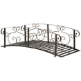 thumbnail image 1 of Outsunny 6FT Garden Bridge with Safety Rails Decorative Pond Bridge, Brown, 1 of 10