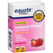 Equate Extra Strength Strawberry Antacid Chews, 12 Count