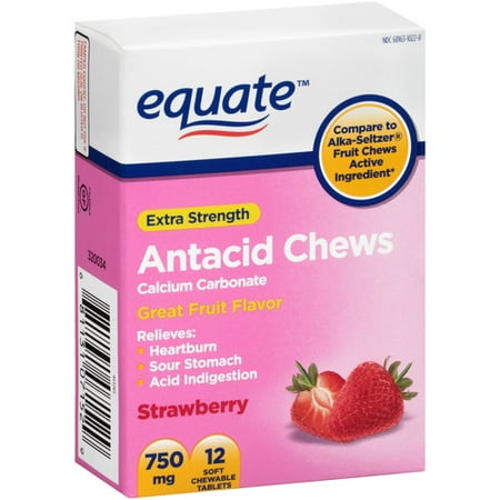 Equate Extra Strength Strawberry Antacid Chews, 12 Count