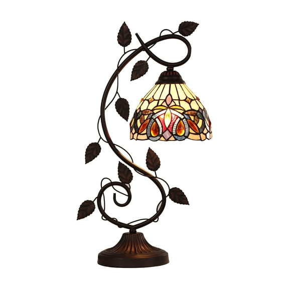 Radiance Goods Victorian Tiffany-Style Dark Bronze 1 Light Table Lamp 8" Wide