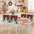 thumbnail image 2 of Christmas Snowman Chair Covers Set of 1 Winter Xmas Pine Tree Snowflakes Red Plaid Chair Back Covers Stretch Removable Washable Slipcovers Protector for Dining Room Kitchen Party Decor, 2 of 5