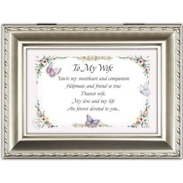 To My Wife Champagne Silver Cottage Garden Traditional Music Box Plays Feel The Love Walmart Com Walmart Com