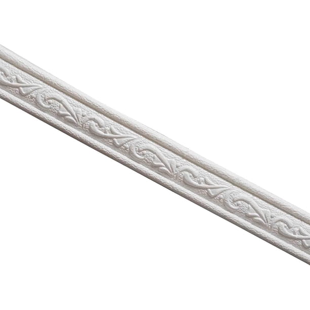 Zócalo autoadhesivo, Moldura de techo adhesiva, Panel de pared decorativo autoadhesivo, Tira decorativa autoadhesiva para bordes de paredes Fondo de TV Techos de pared Baño Cocina 230 * 4 cm TUNC Sencillez
